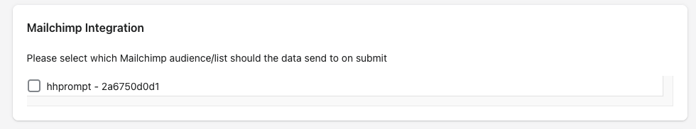 Mailchimp List Selection